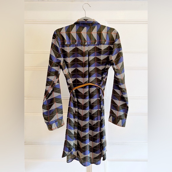 Enzo Belted Patterned Shirtdress Mini Dress - Picture 2 of 7
